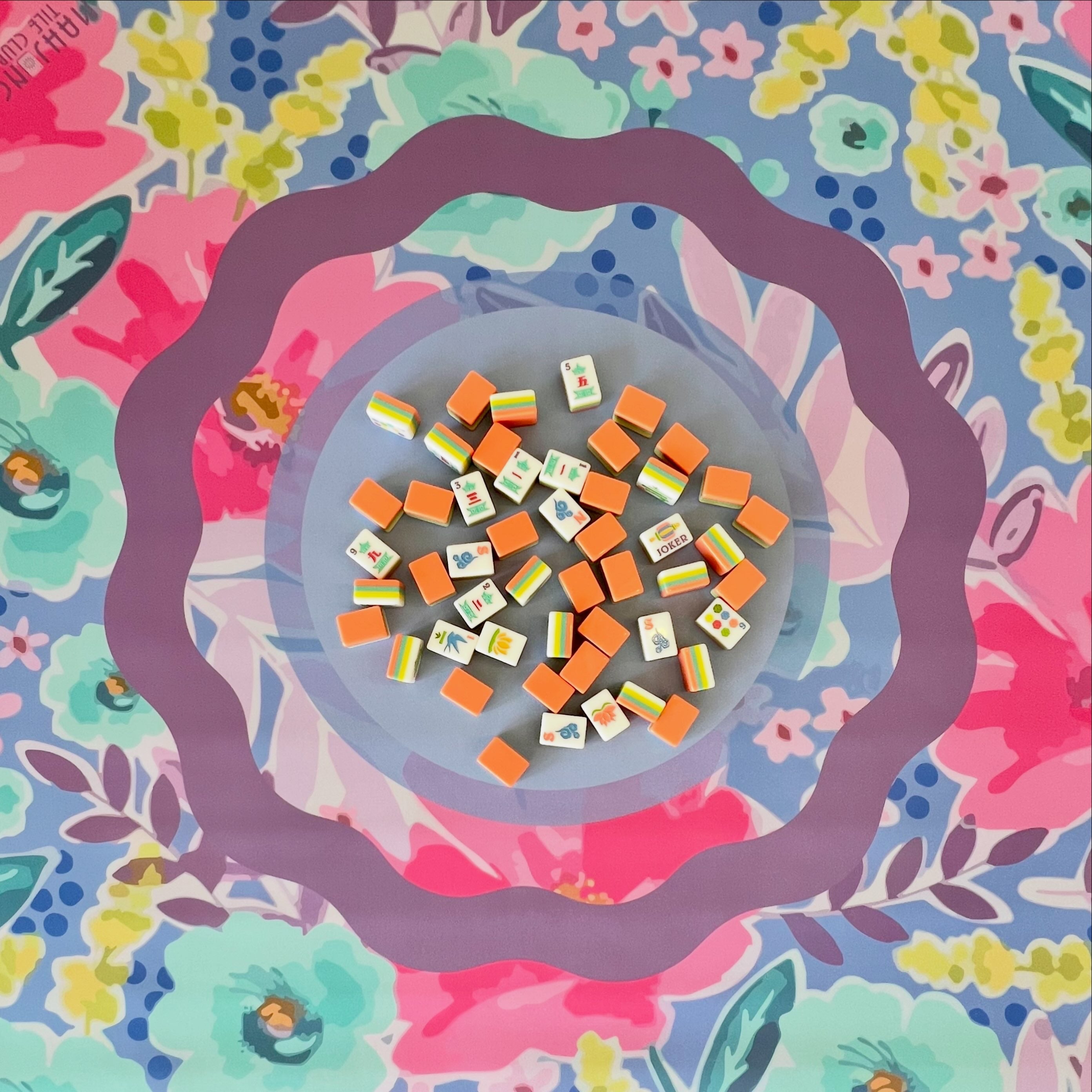 Happy Abstract Mahjong Mat