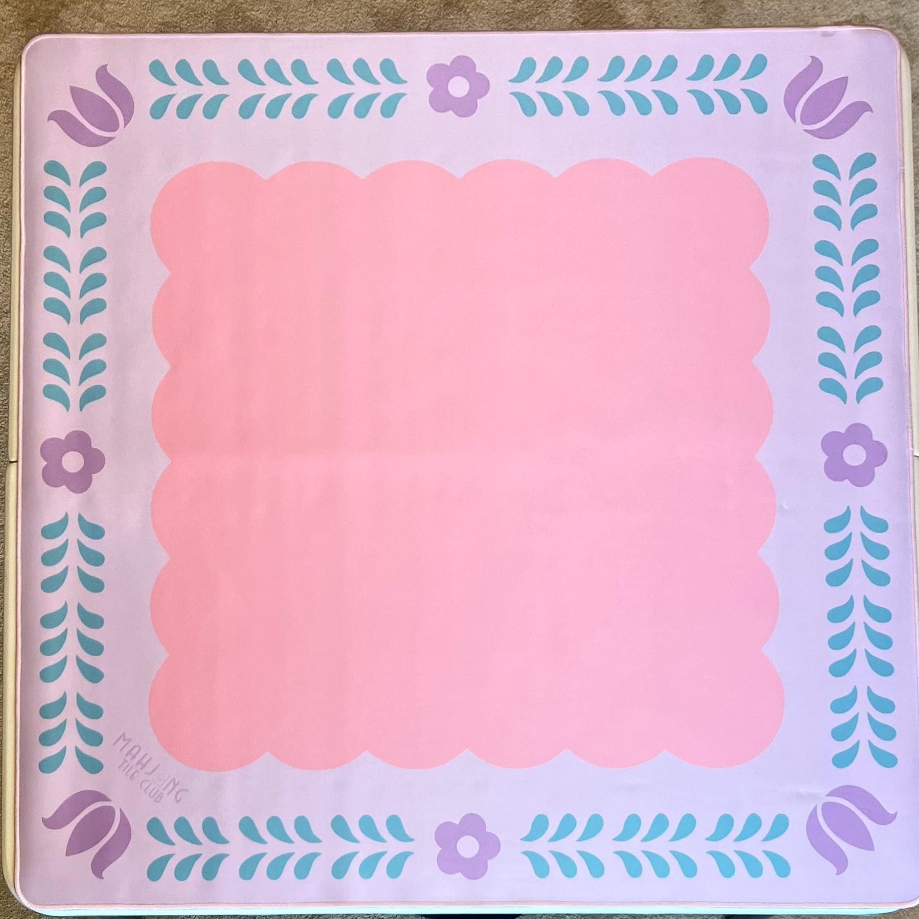 Nordic Spring Mahjong Mat - Purple and Pink Floral