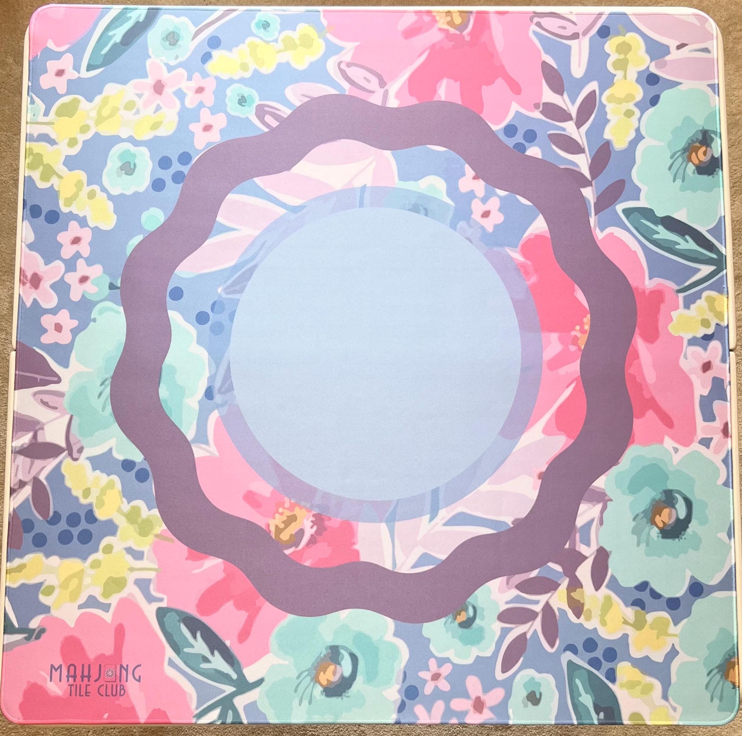 Happy Abstract Mahjong Mat - multi colored floral