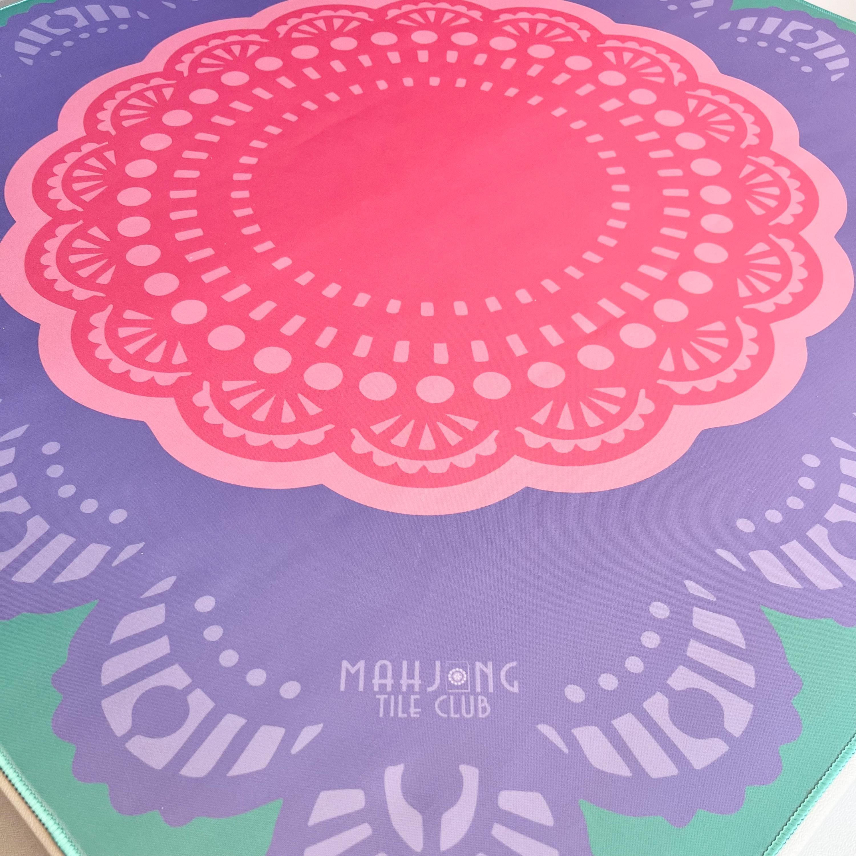 Afternoon Tea Mahjong Mat - Pink, Purple and Green Lace