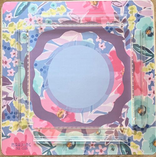 Happy Abstract Mahjong Mat - multi colored floral