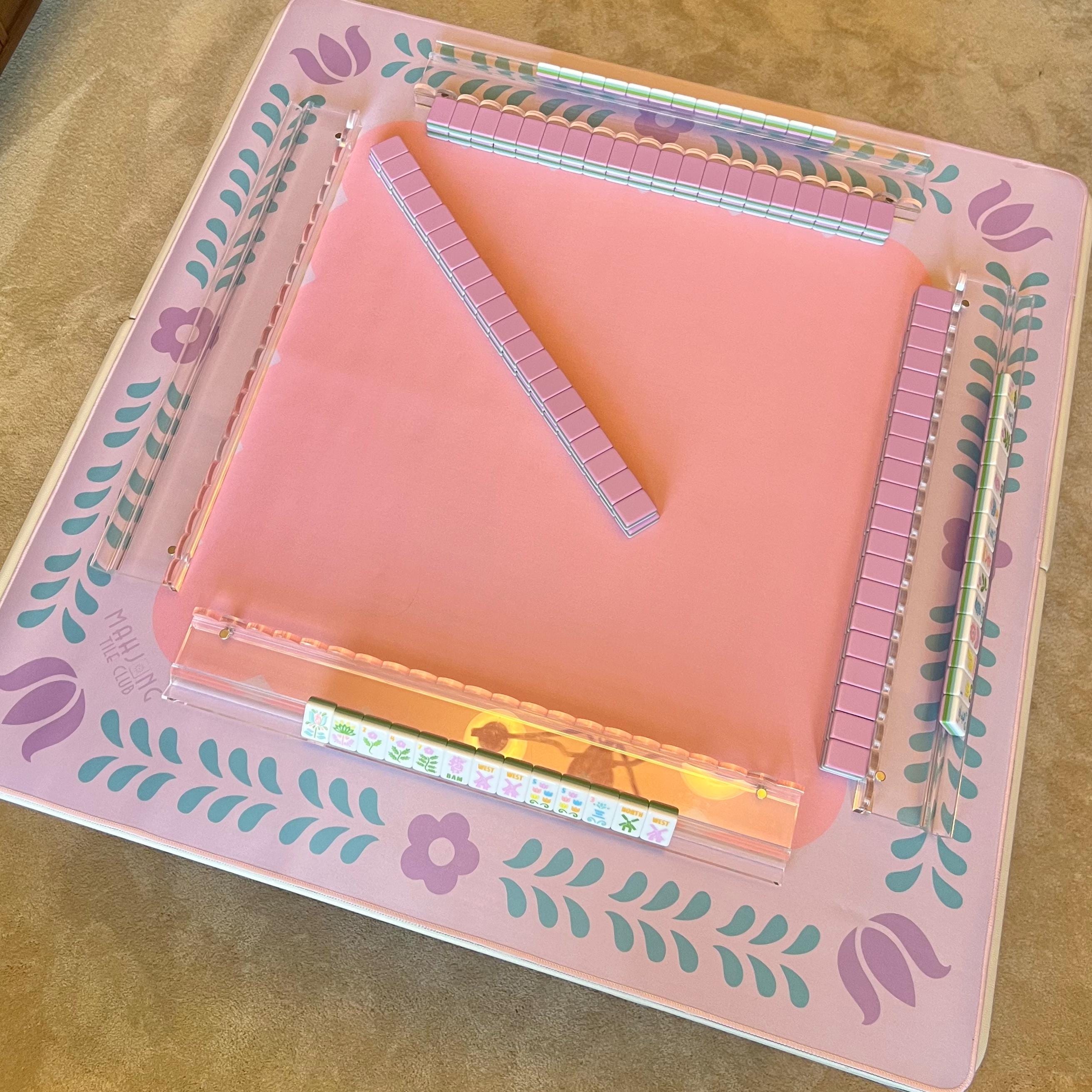 Nordic Spring Mahjong Mat - Purple and Pink Floral