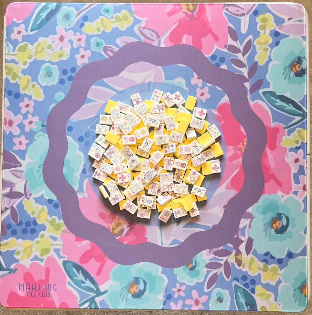 Happy Abstract Mahjong Tile Set - Large Numbers - Yellow